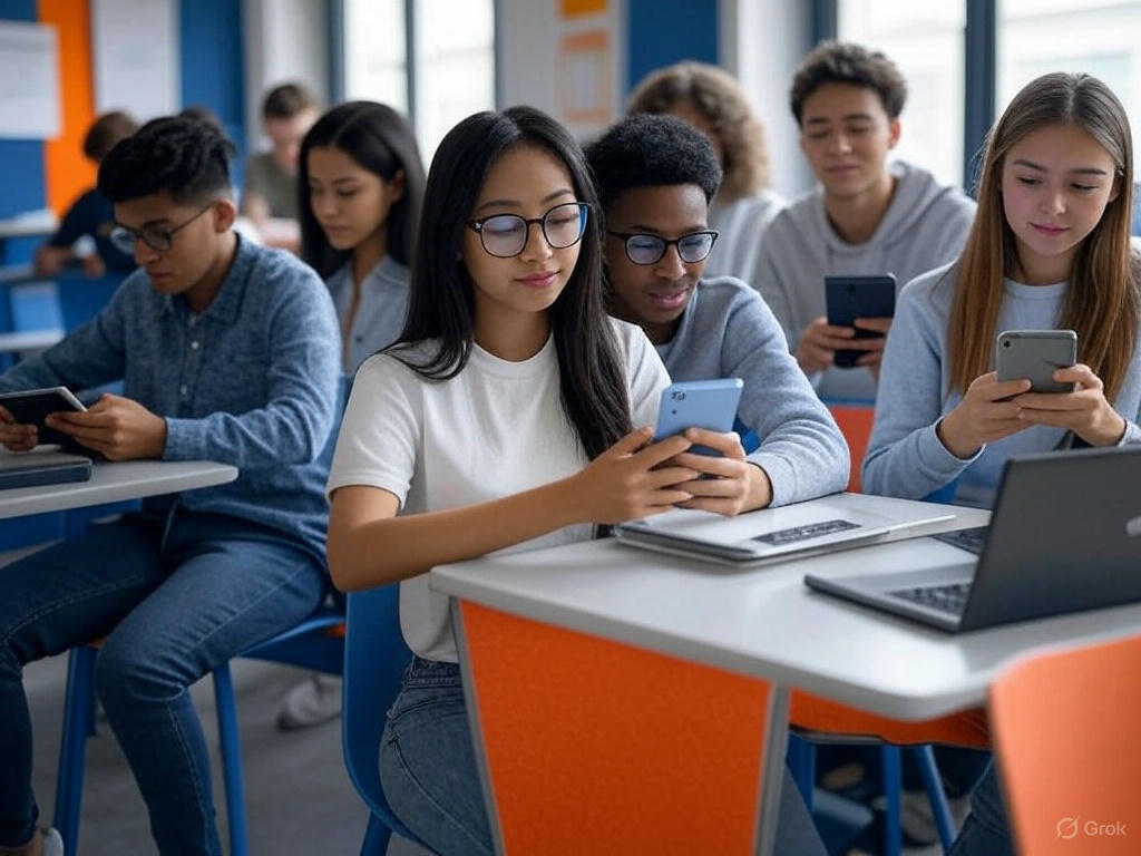 Estudante de curso técnico online praticando