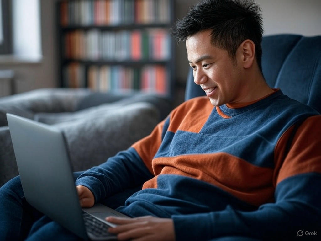 Estudante de EJA EAD estudando online